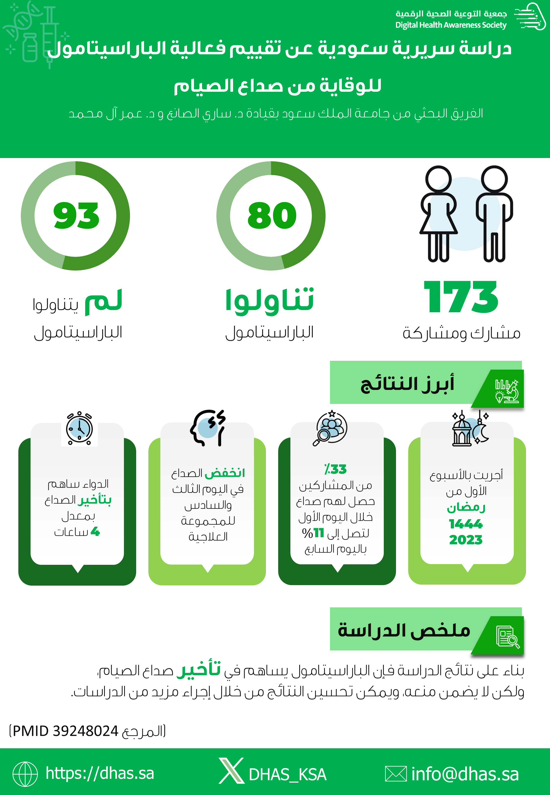 دراسة سريرية لتقييم استخدام الباراسيتامول